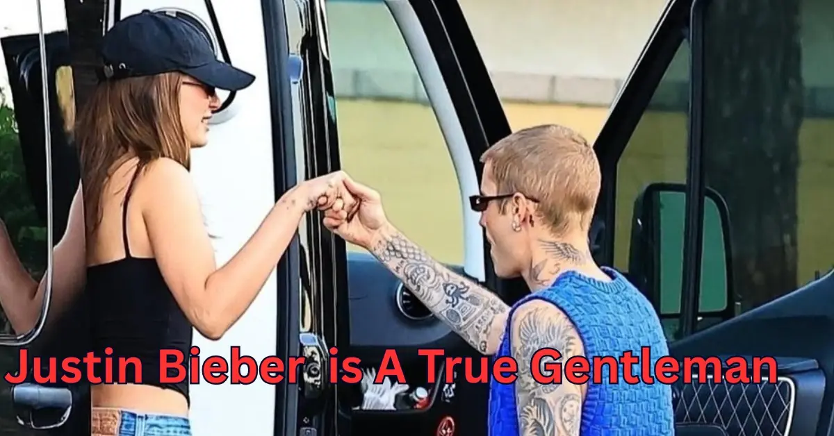 Justin Bieber helping Hailey Bieber out of a car during Palm Springs lunch date 2025"