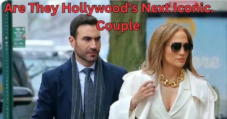 Alt Text (Alternative Text field): Jennifer Lopez and Brett Goldstein sharing a light moment on the film set of their Amazon MGM Studios romantic comedy in New York City.